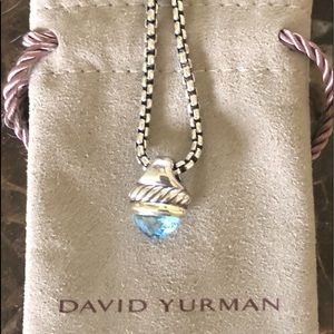 David Yurman blue topaz acorn necklace